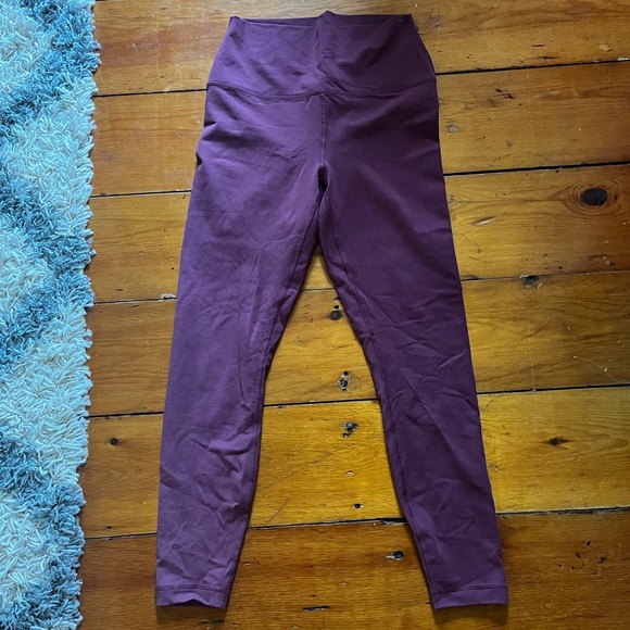 Maroon High Rise Leggings - Picture 6 of 8